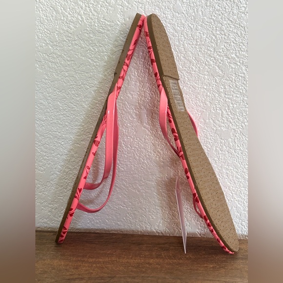 NWT LC Lauren Conrad Pink Red Floral Sandals. Size 10 - Picture 6 of 7